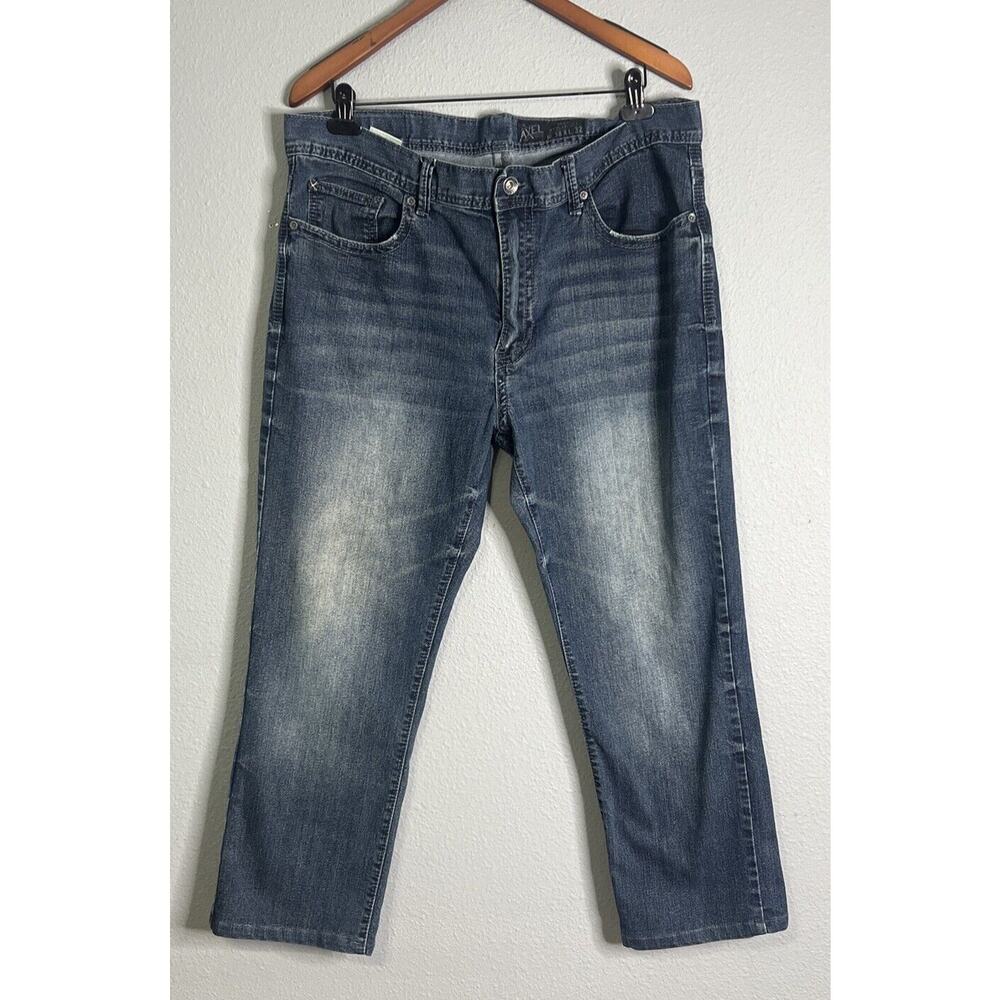 TK Axel Mens‎ Relaxed Slim Straight Jeans Blue High Rise 38x26 Hemmed!! Not A 32